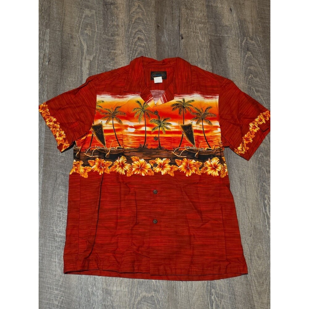 Hawaiian Reserve Collection Men’s Shirt Small Floral Button Front Short Sleeve